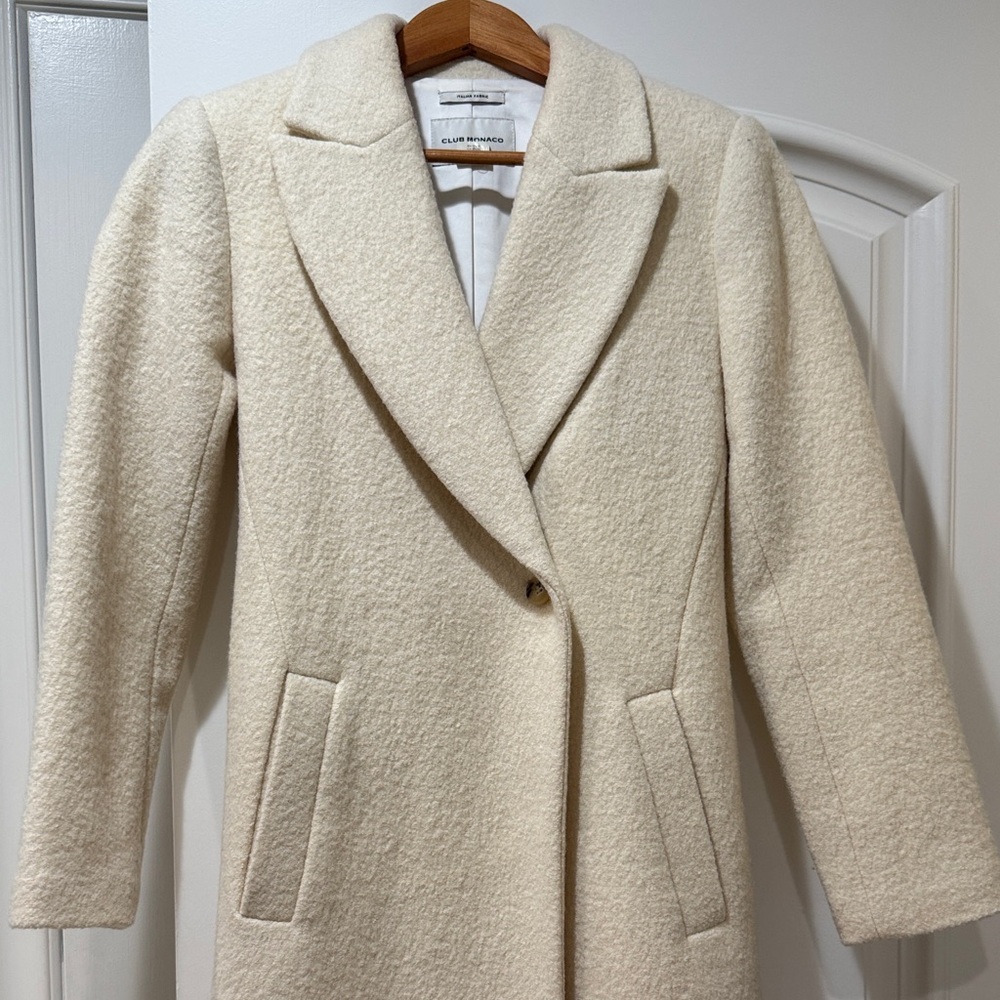 Club Monaco Cream Pea Coat like new